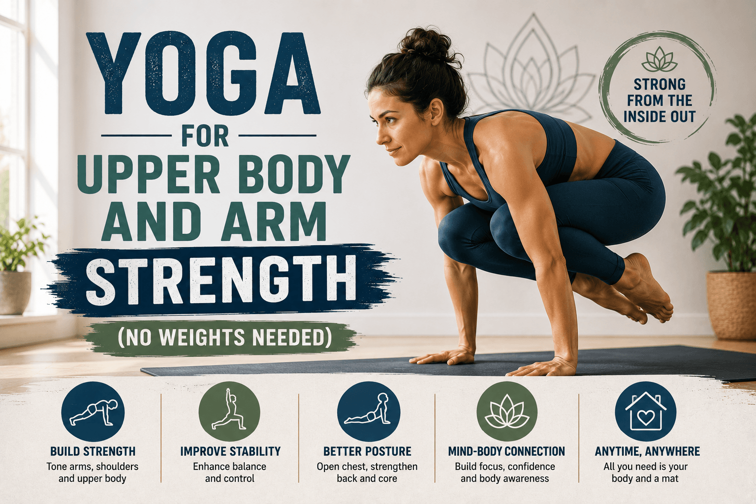 Yoga for upper body and arm strength (no weights needed)