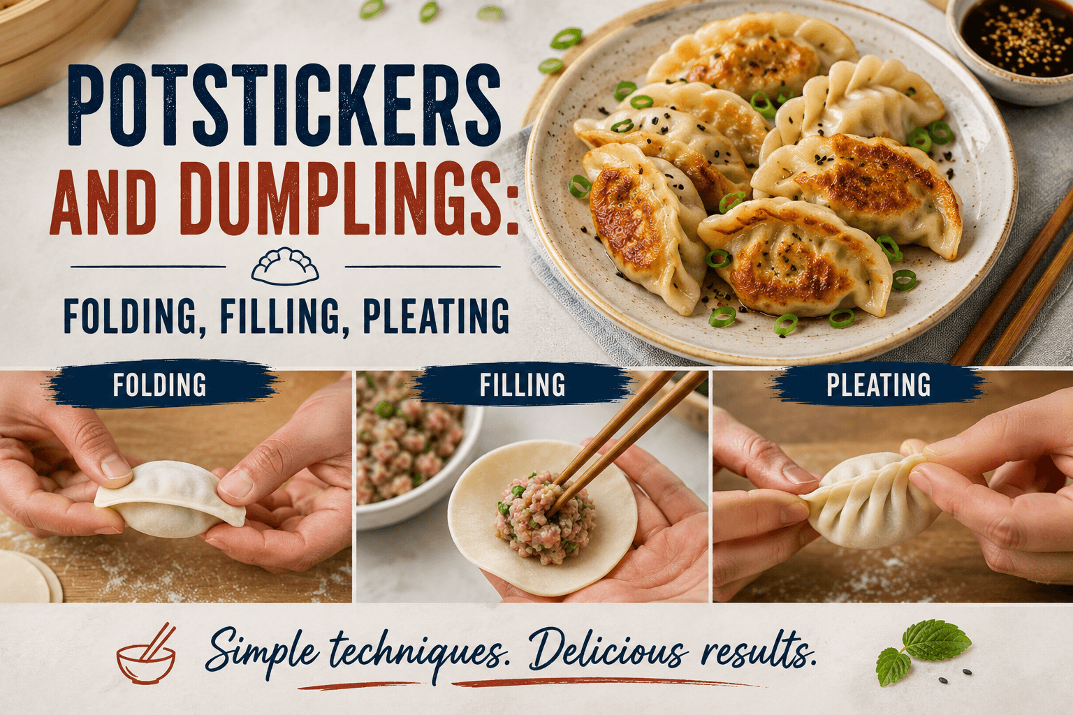 Potstickers and Dumplings: Folding, Filling, Pleating