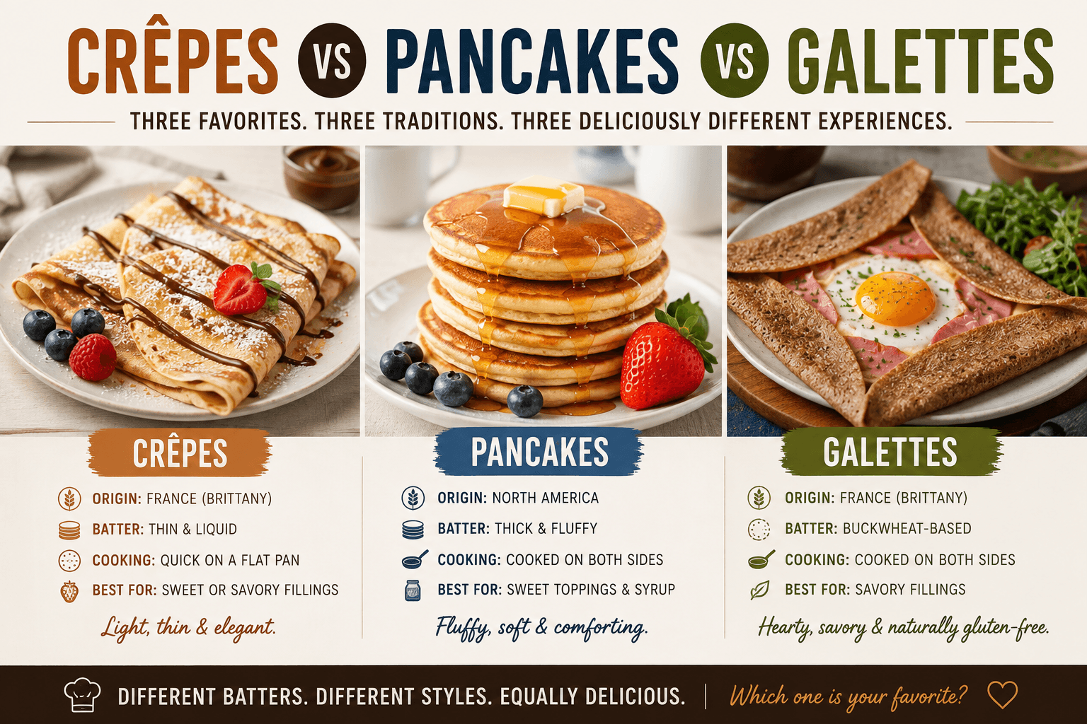Crêpes vs Pancakes vs Galettes: What Actually Differs