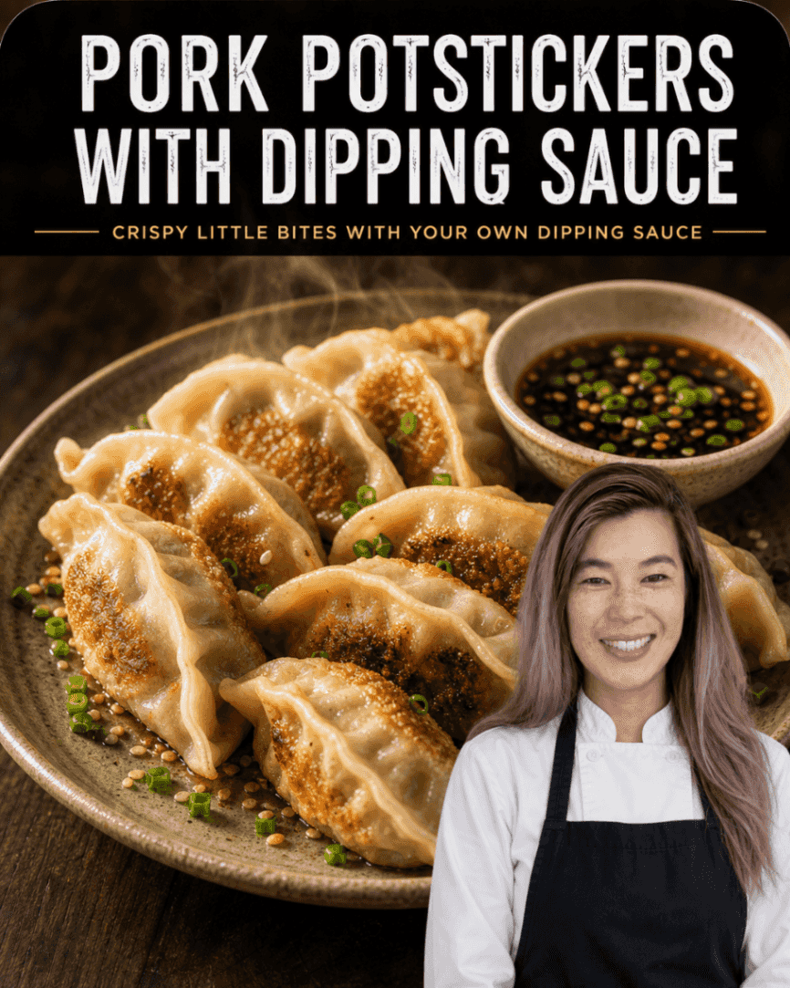 Pork and cabbage pot stickers with dipping sauce background
