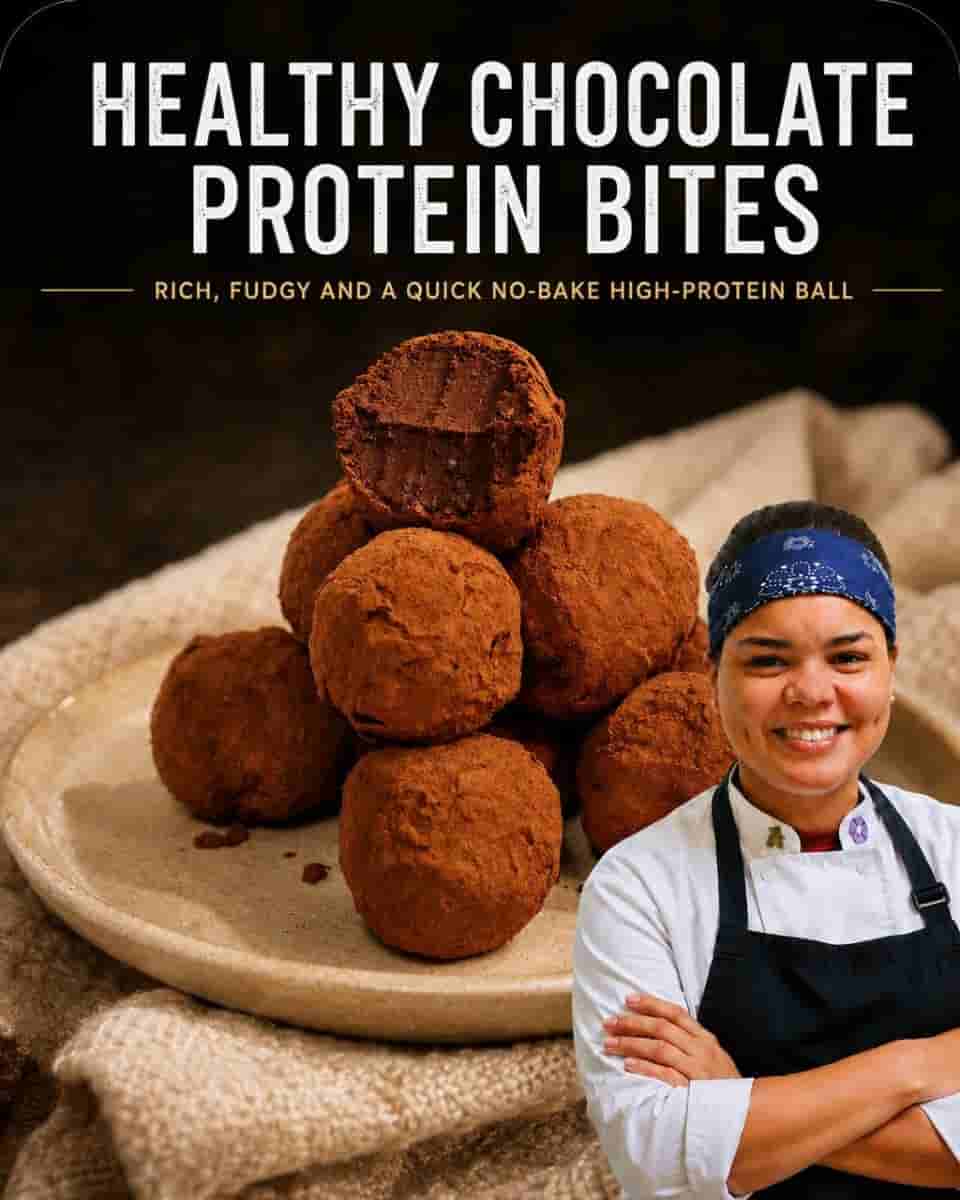 Healthy Chocolate Protein Bites background