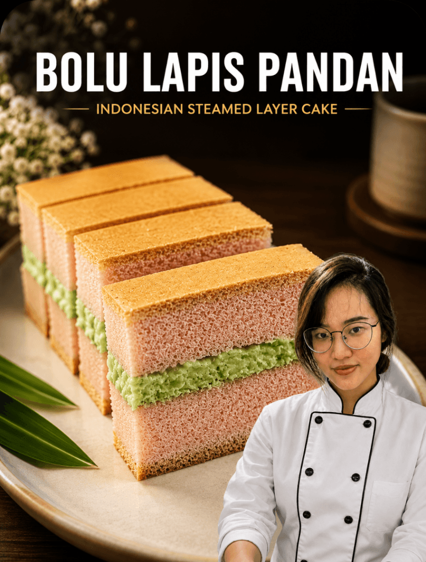 Es Teler (Framboise Pandan Coconut Cake)