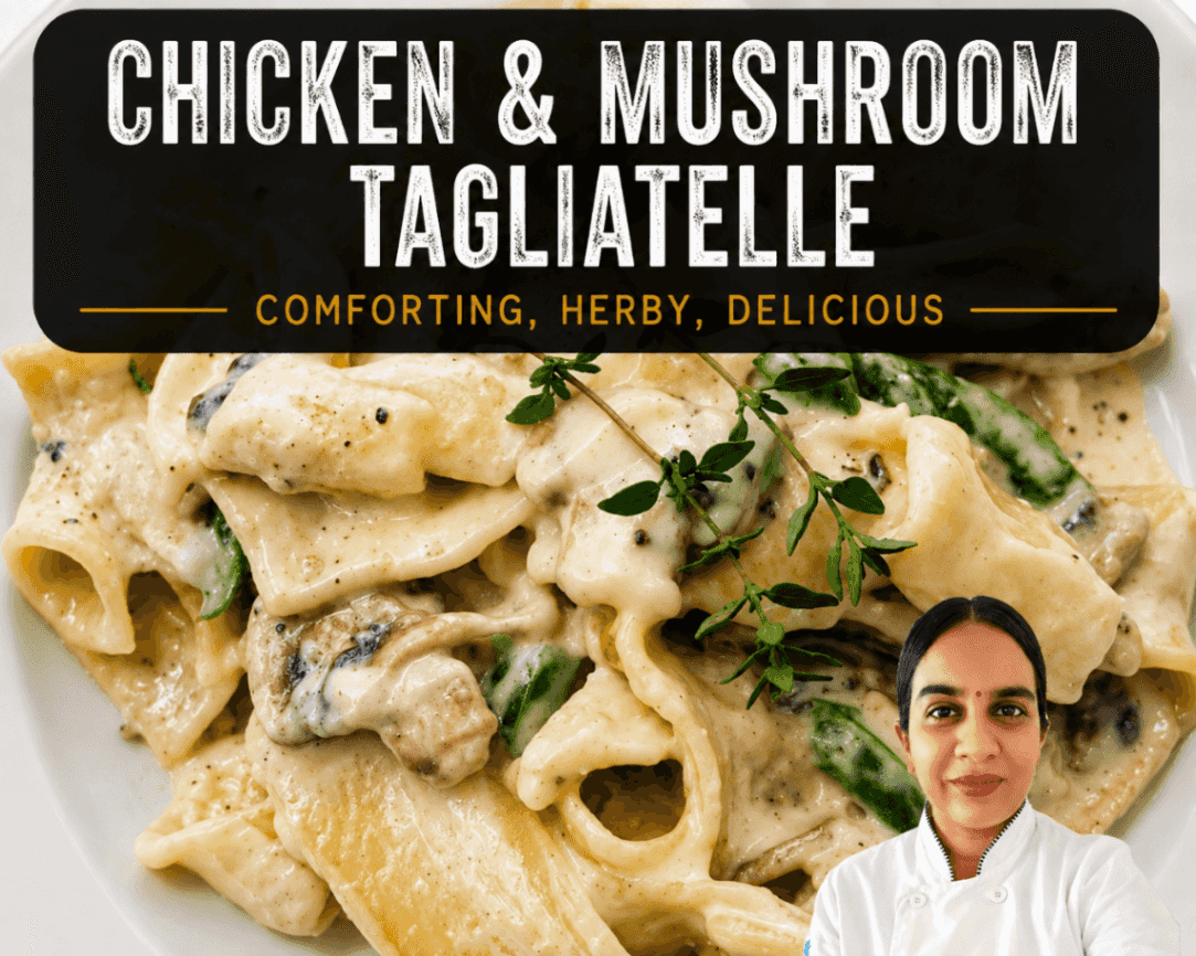 Chicken & Mushroom Tagliatelle background