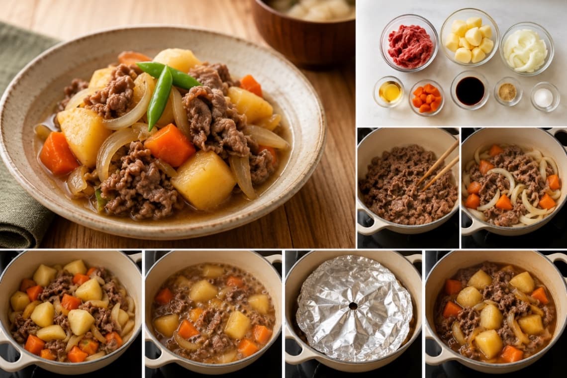 Japanese Nikujaga (Japanese Home-Style Beef & Potato Stew)